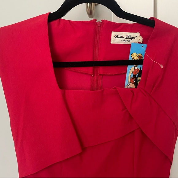 Bettie Page Retro Pinup Girl 1950’s Red Wiggle Dress Vintage Inspired - Picture 12 of 13